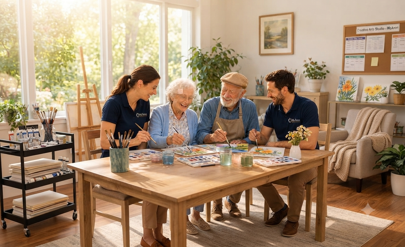 Friends enjoying time together in the community